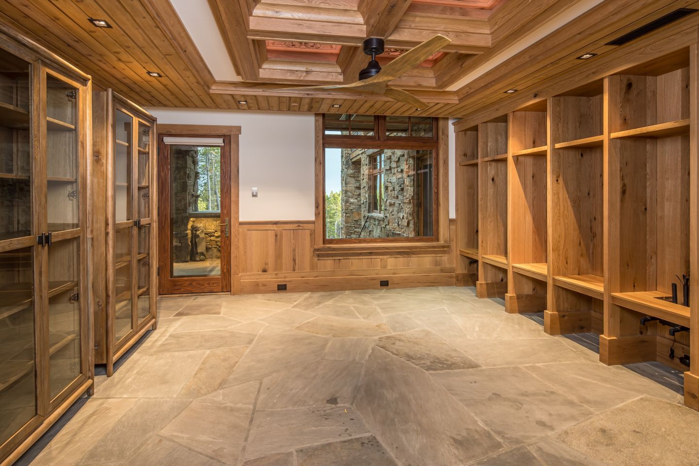 Lower level entry casework — Montana private residence
